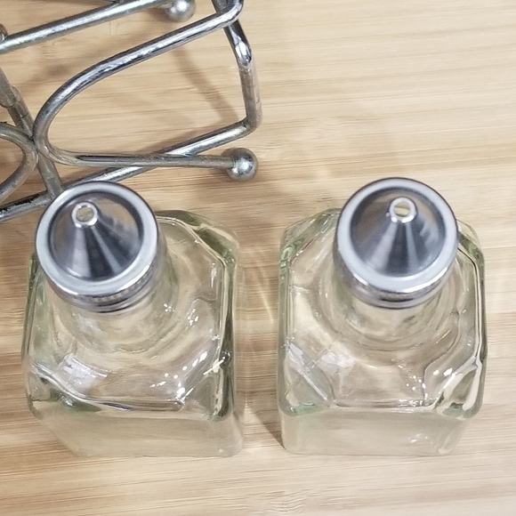 Tablecrafts 6oz Oil Vinegar Serving Set With Chrome Plated Rack - Picture 3 of 5